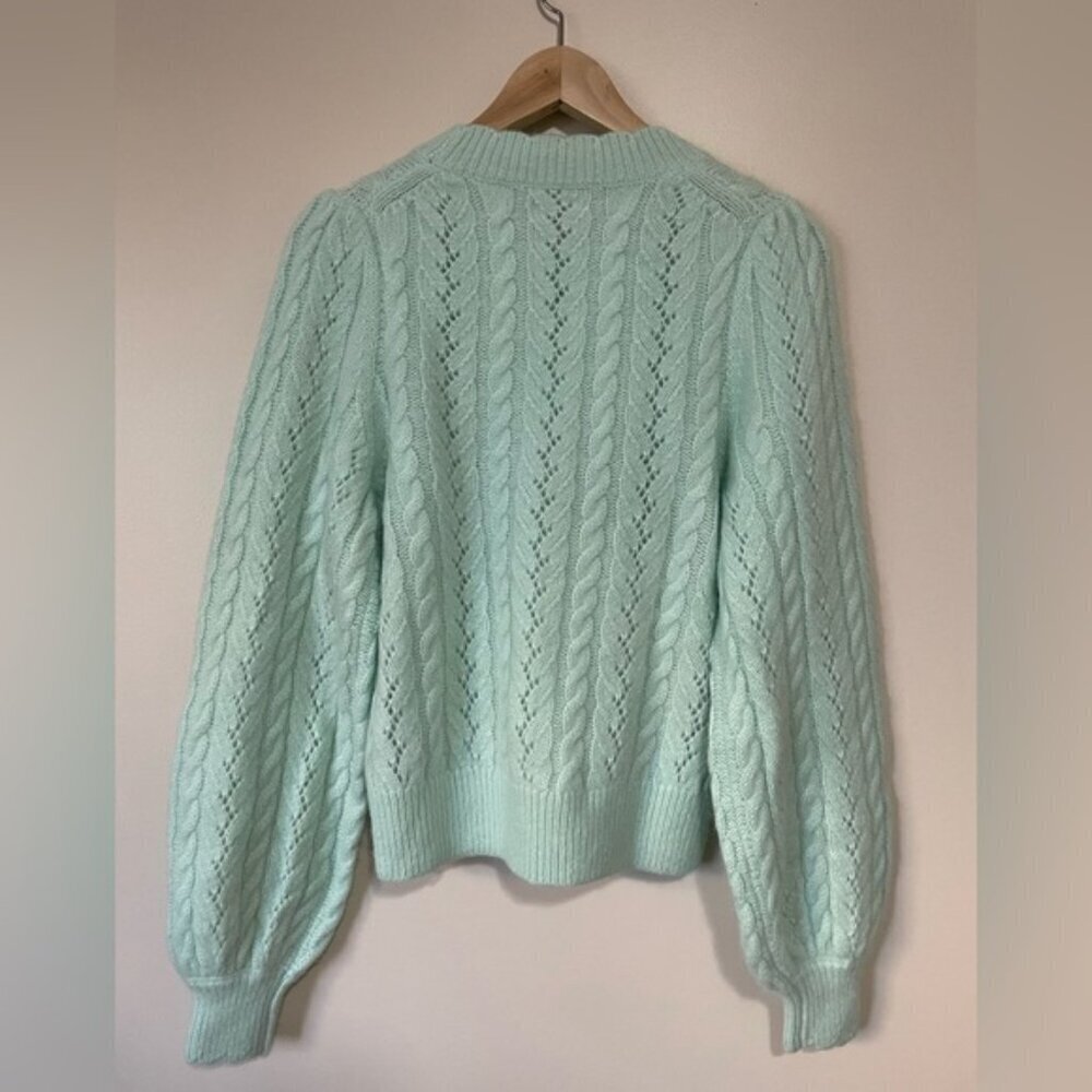 NEW Needle & Thread Midline Jumper Sweater Alpaca Wool Blend Mint Green | size S - Picture 5 of 10